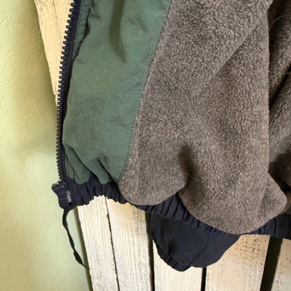 VTG Greg Norman Jacket Men Small Full Zip Hood Fleece Lined Golf Shark Logo Blue - Picture 6 of 15